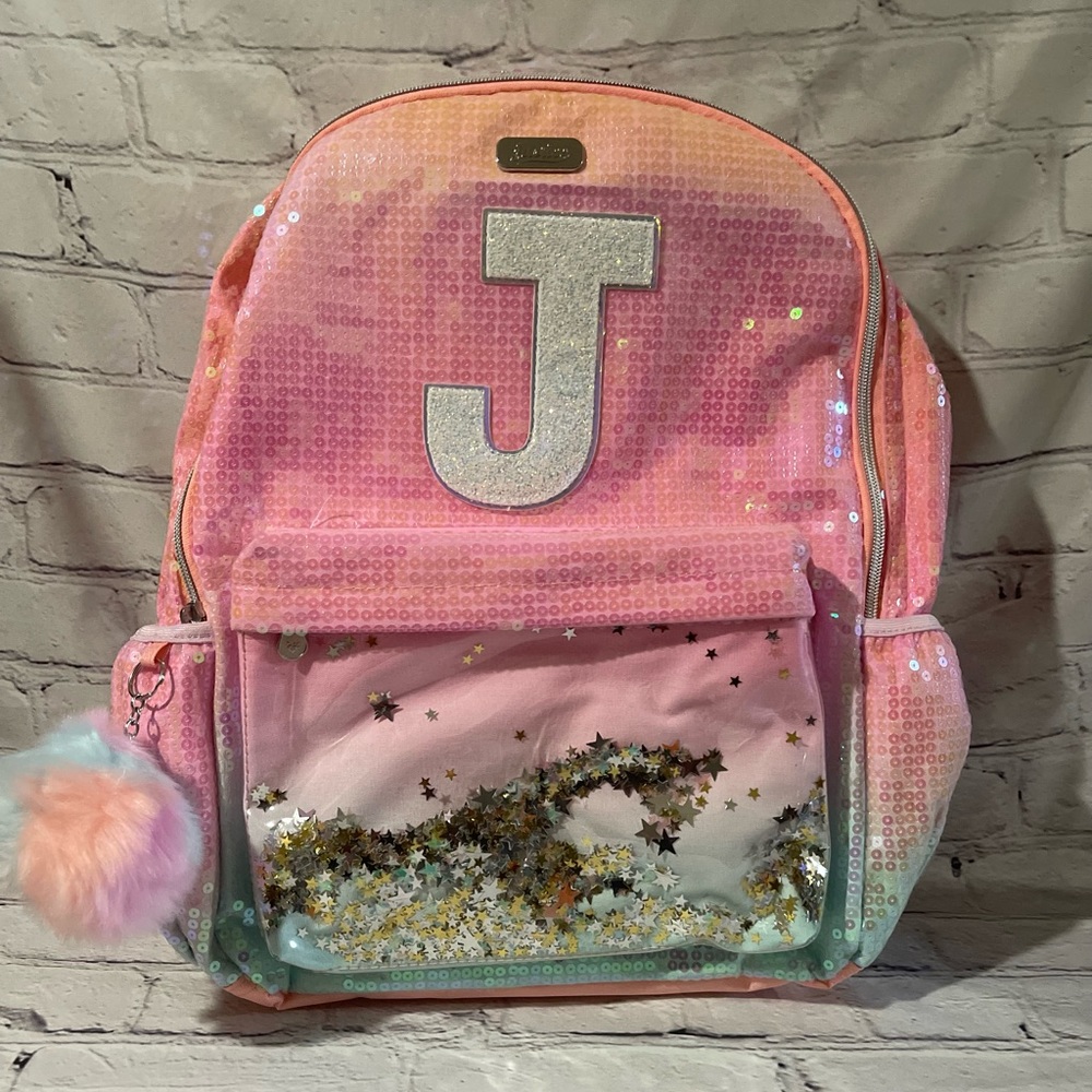 NEW Justice Unicorn Glitter Backpack Initial J School Bag